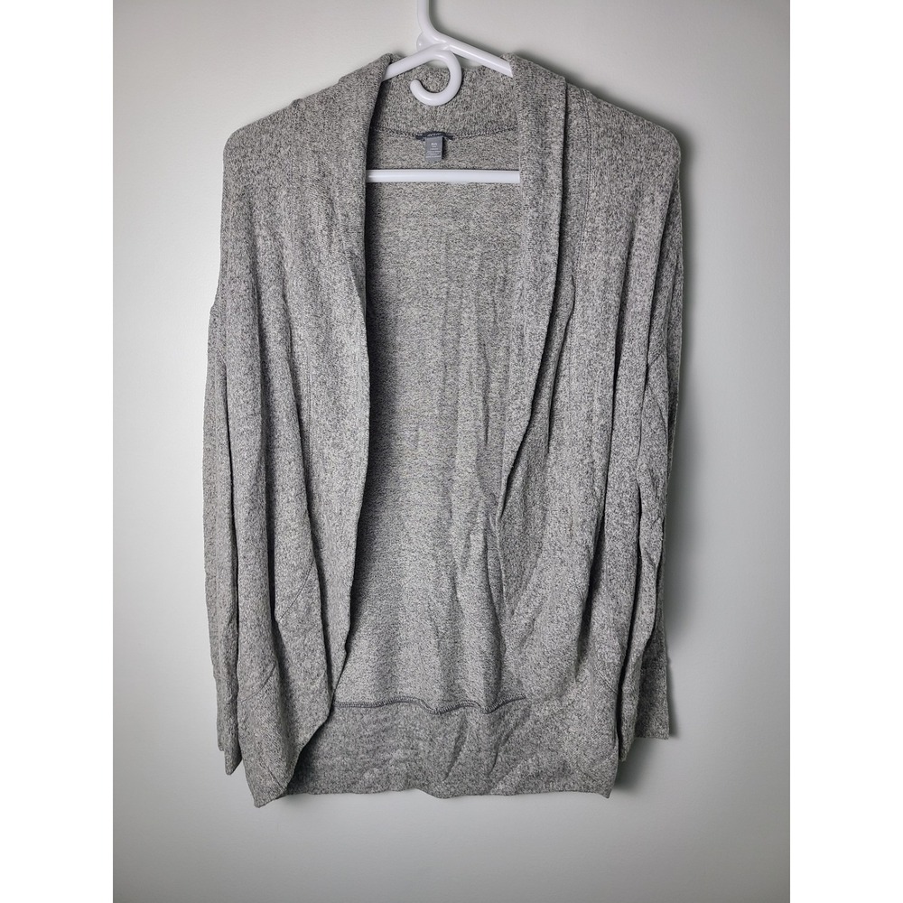 Aerie Heathered Gray Open Front Cardigan Sweater XS/S Soft Knit Shawl Neck Cozy